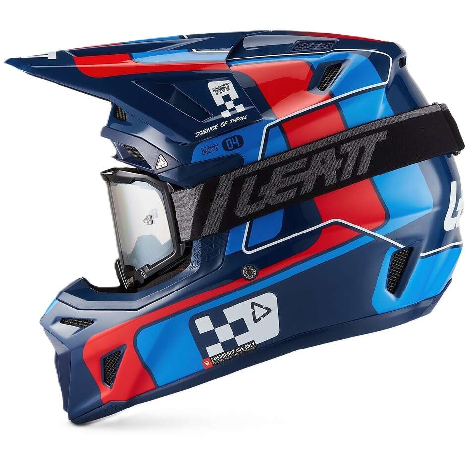 Kit casque de motocross Leatt 8.5 bleu
