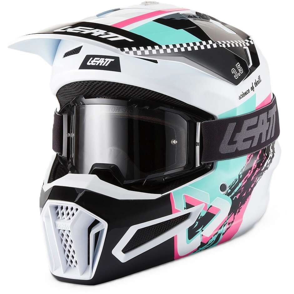 Kit casque de motocross rose Leatt 3.5