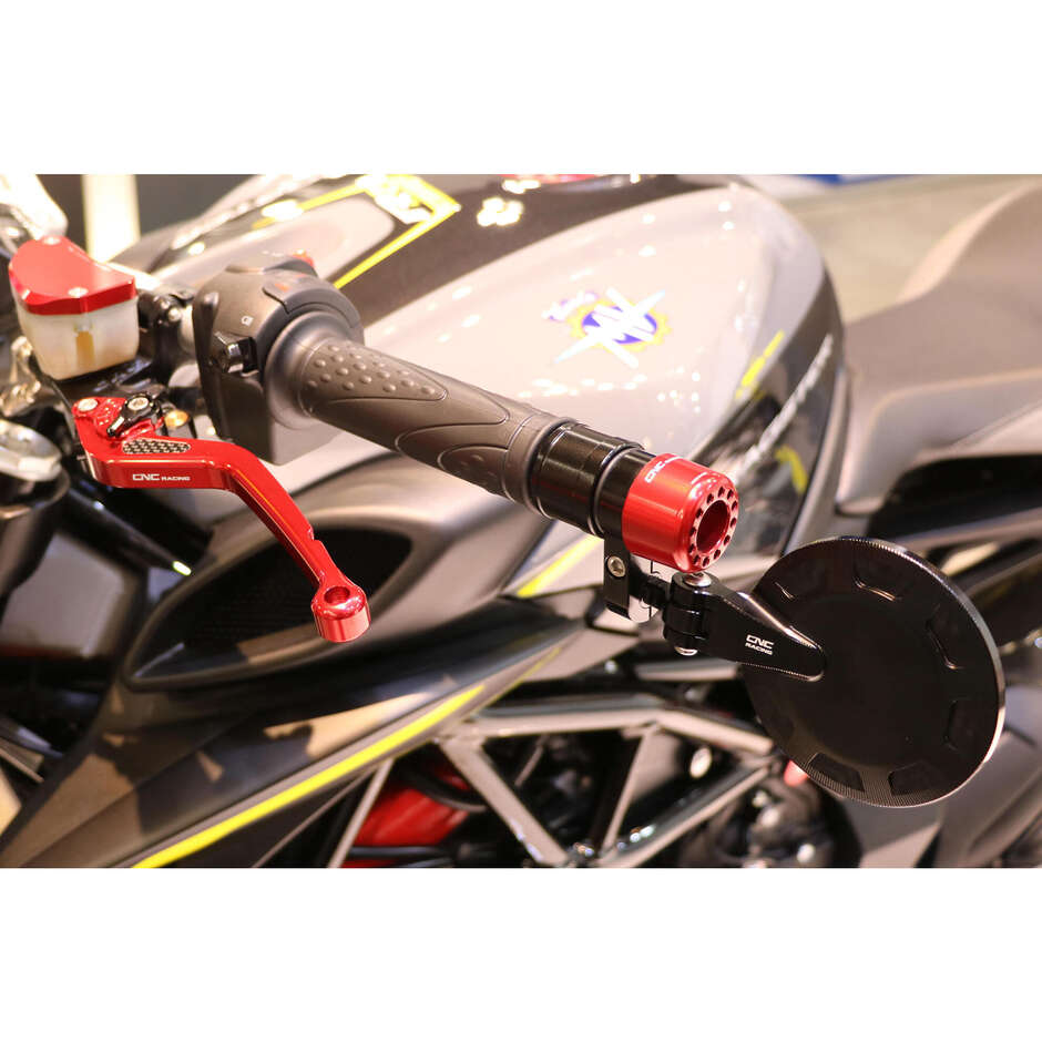 Kit d'adaptateurs de rétroviseurs, de contrepoids et de protections de levier MRA04 pour MV Agusta Dragster CNC Racing Noir