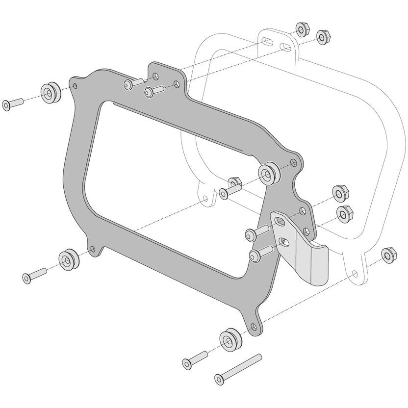 Kit d'adaptation pour supports latéraux Givi noir SW-Motech KFT.00.152.10700/B pour le montage de 2 valises