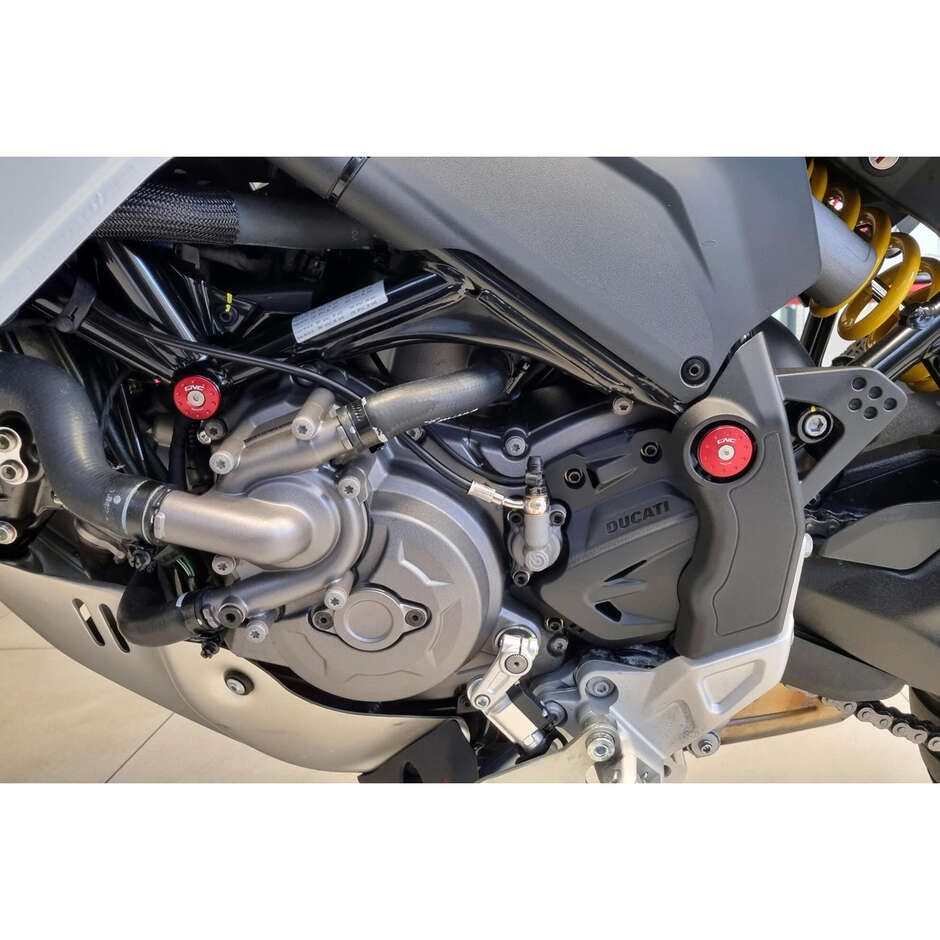Kit de capuchons de cadre rouges CNC Racing TT369 Ducati DesertX