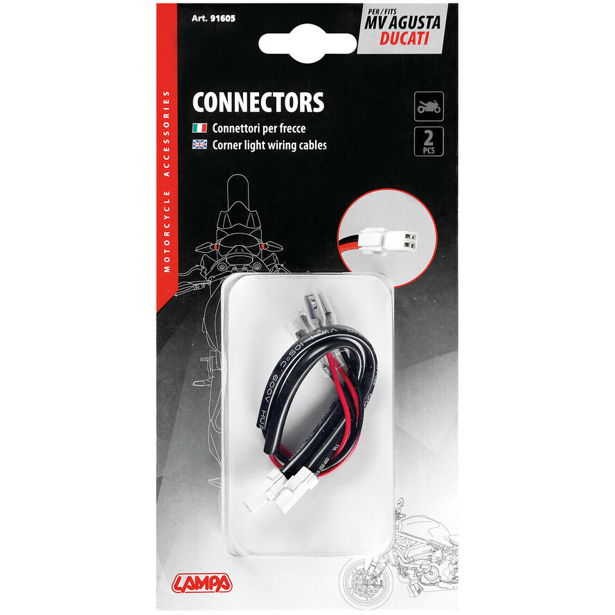 Kit de connecteurs pour clignotants / flèches de lampe de moto MV Agusta / Ducati