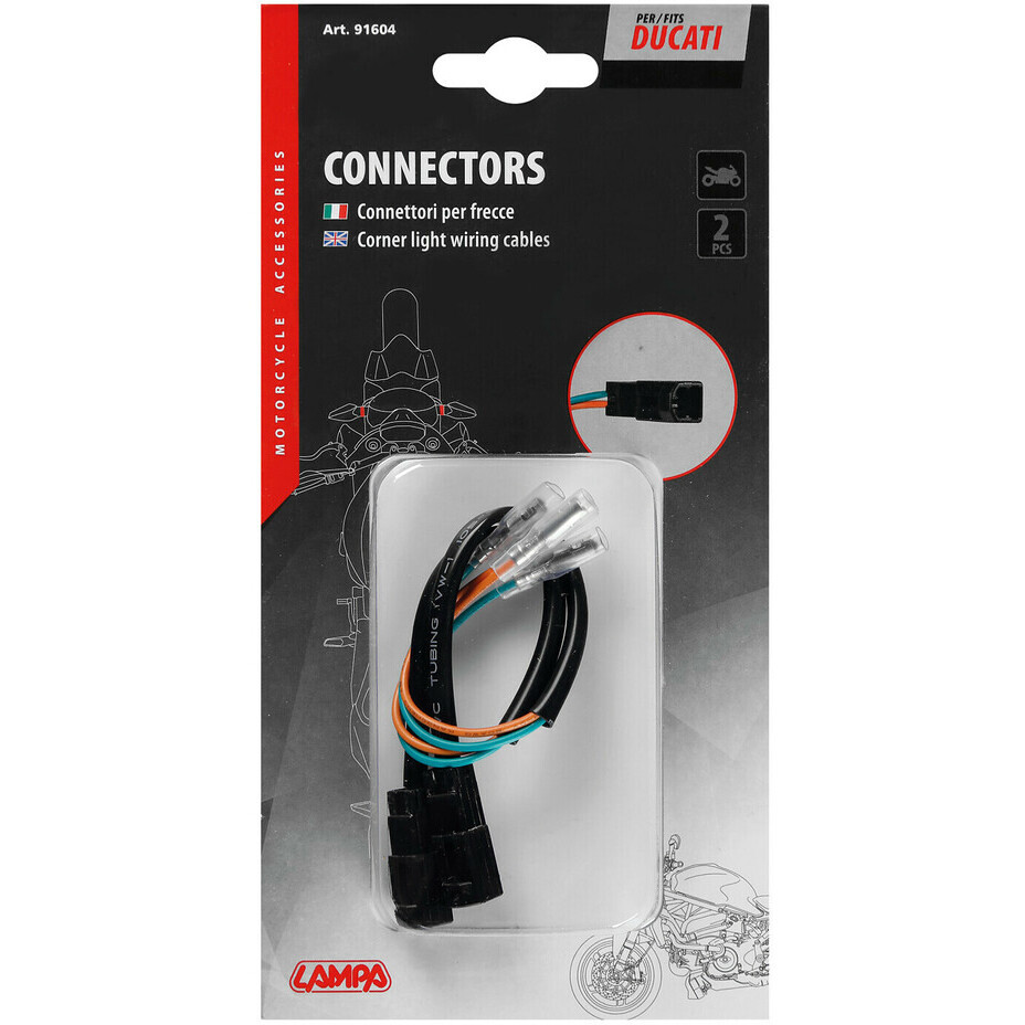 Kit de connecteurs pour indicateurs de direction / clignotants Lampa Moto Ducati  (Type 1)