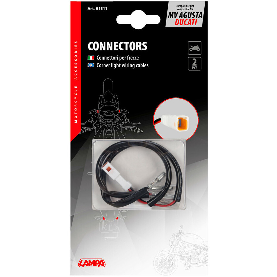 Kit de connecteurs pour MV Aguasta / Ducati (Type 2) Clignotants moto / Flèches Lampe