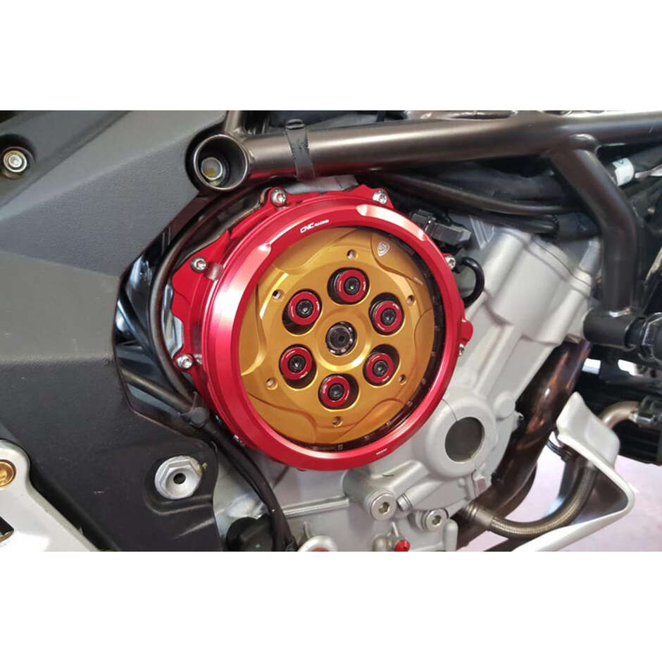Kit de couvercle d'embrayage transparent CA300 MV Agusta CNC Racing Red
