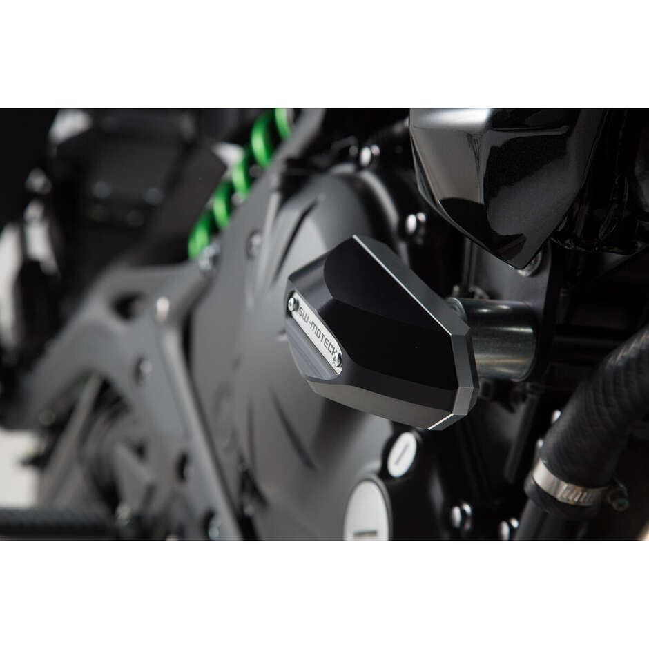Kit de glissières de cadre noires STP.08.590.10900/B pour Kawasaki ER-6n (11-17)