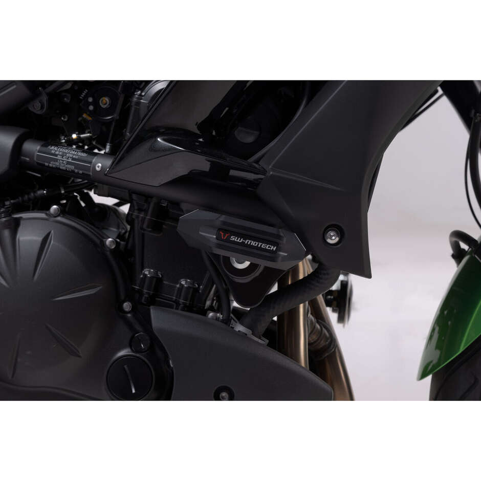Kit de glissières de cadre noires STP.08.590.11200/B pour Kawasaki Versys 650 (14-21)