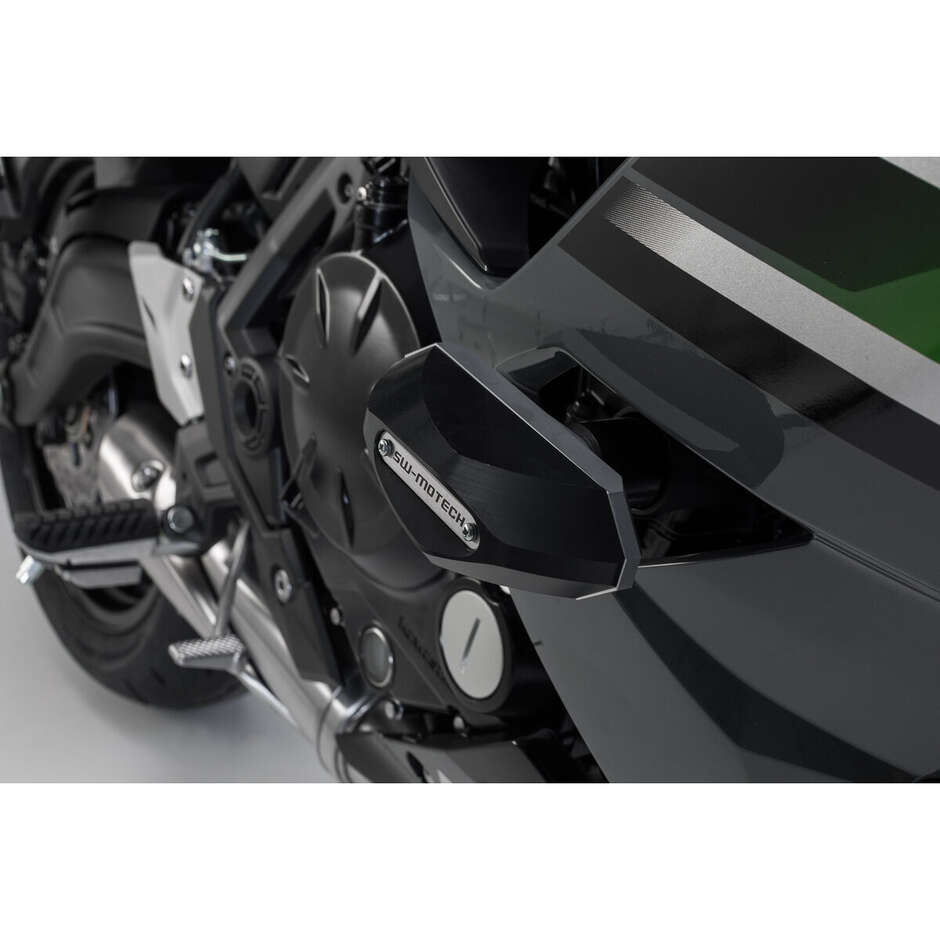 Kit de glissières de cadre noires STP.08.590.11401/B pour Kawasaki Ninja 650 (16-)