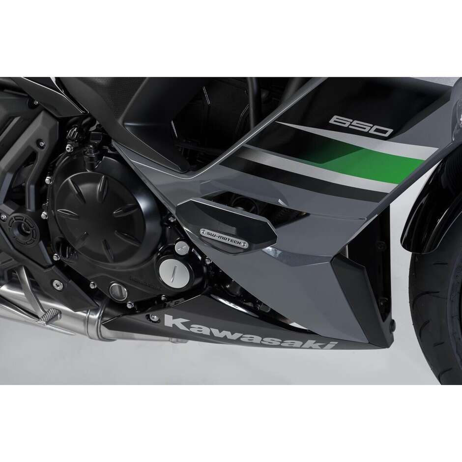Kit de glissières de cadre noires STP.08.590.11401/B pour Kawasaki Ninja 650 (16-)