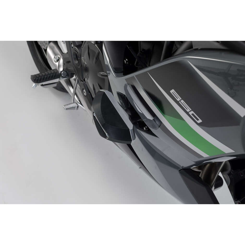 Kit de glissières de cadre noires STP.08.590.11401/B pour Kawasaki Ninja 650 (16-)