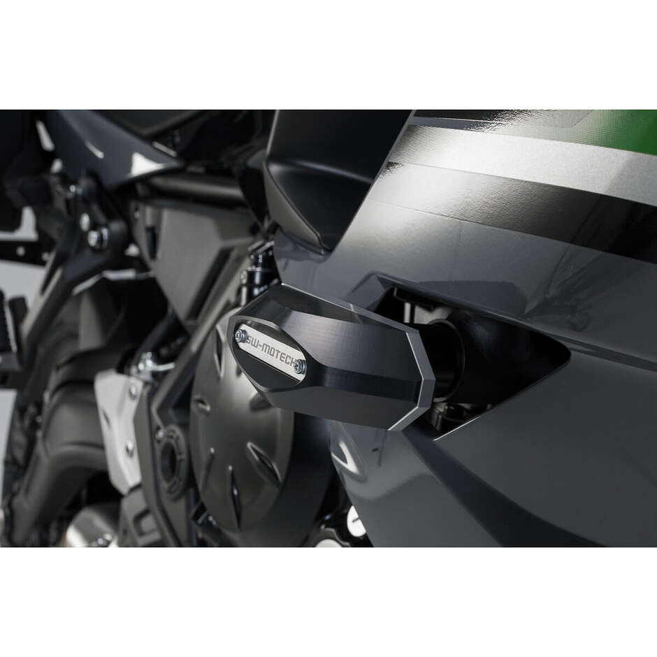 Kit de glissières de cadre noires STP.08.590.11401/B pour Kawasaki Ninja 650 (16-)