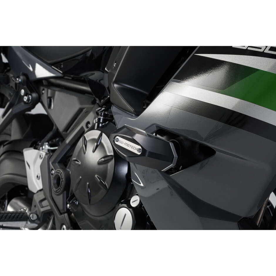 Kit de glissières de cadre noires STP.08.590.11401/B pour Kawasaki Ninja 650 (16-)