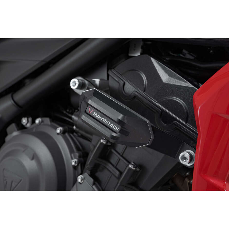 Kit de glissières de cadre noires STP.11.590.10501/B pour Triumph Trident 660 / Tiger 660 (21-)