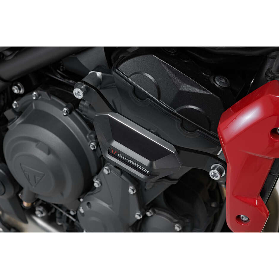 Kit de glissières de cadre noires STP.11.590.10501/B pour Triumph Trident 660 / Tiger 660 (21-)