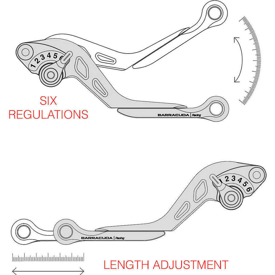 Kit de leviers de frein et d'embrayage Barracuda spécifique pour KAWASAKY Différents Modèles