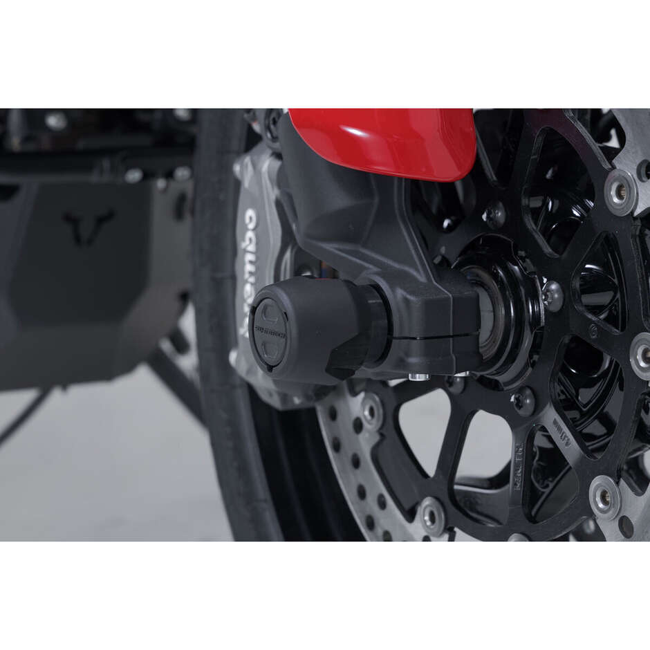 Kit de protection d'essieu avant noir Sw-Motech STP.22.176.10700/B pour Ducati Multistrada V2 / V2 S (24-)