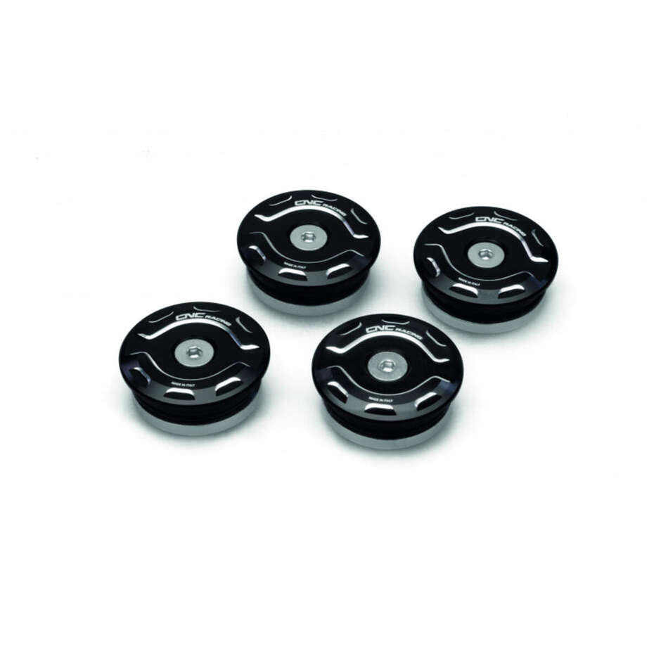 KIT DE PROTECTIONS DE CADRE DUCATI XDIAVEL - KIT DE BOUCHONS BICOLORE CNC Racing TCT01 Noir Argent