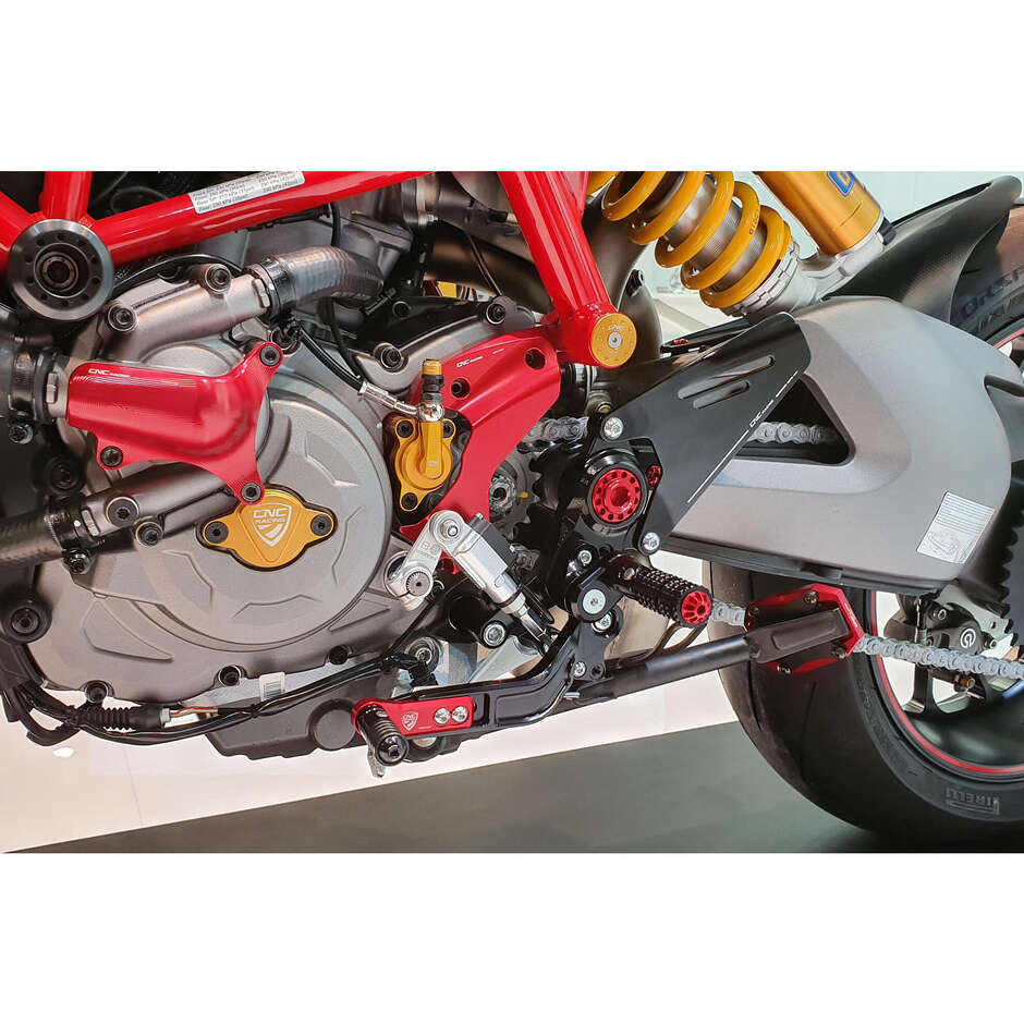 Kit de protections de talon et repose-pieds CNC Racing noirs PES04 Ducati Hypermotard 950