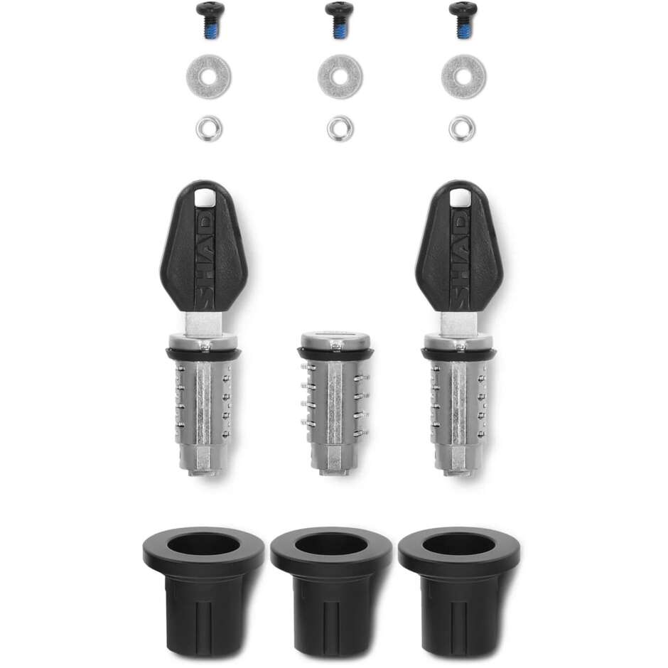 Kit de verrouillage Shad 203134R à 3 clés pour SH35, SH36 et SH38X - Clé noire