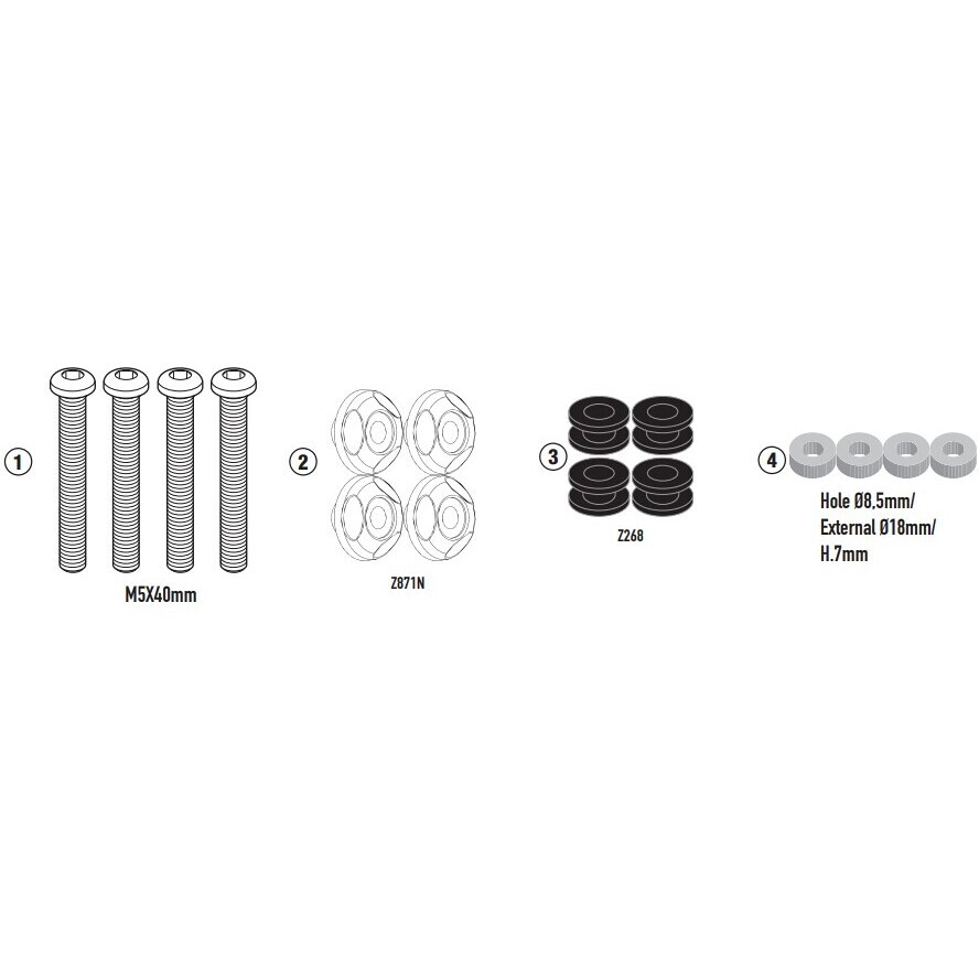 Kit di attacchi Cupolino per 2170DTK, 2170DK Kappa D2170KITK Per YAMAHA N-MAX 125 (2025)