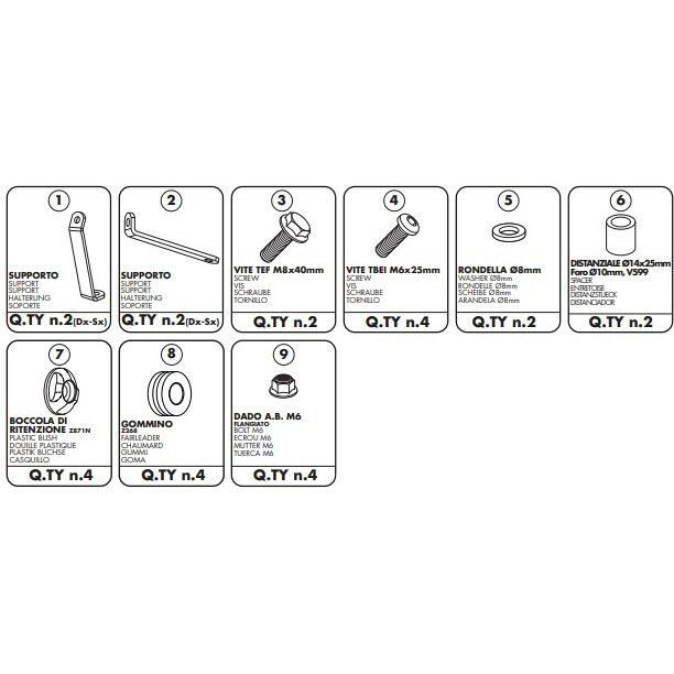 Kit di attacchi per 440A e 441A A440A Per KYMCO Agility taglia un