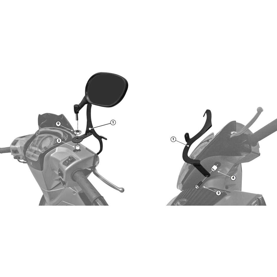 Kit di attacchi per 443A Givi A443A Per KYMCO People GTi 125-200-300 (10 > 20)