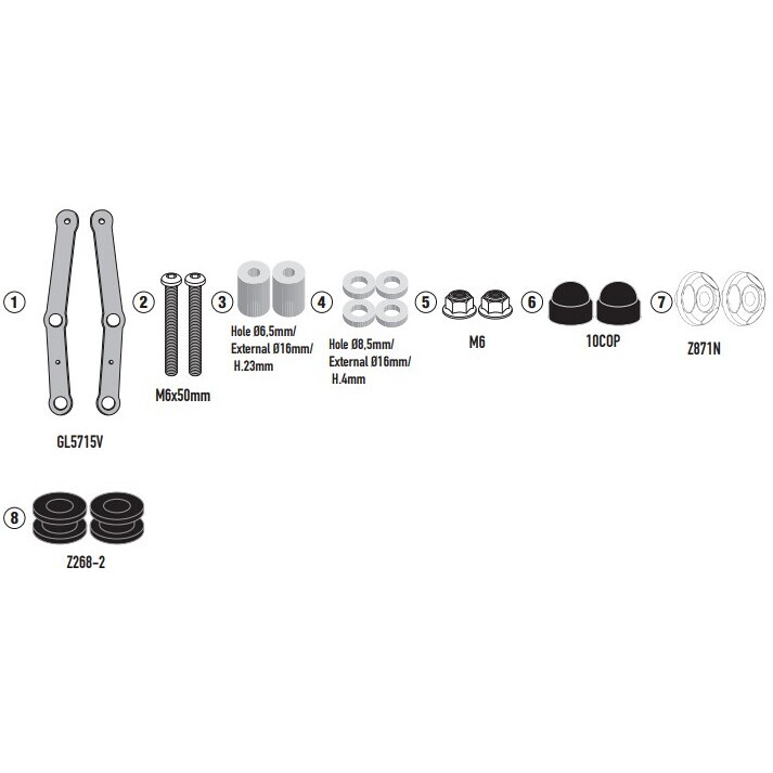 Kit di attacchi per 9259DT D9259KIT Per VOGE SR1 125 (2 taglia un