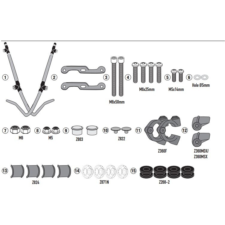 Kit di attacchi per D1155ST A8960A Per NIU NQI (19 > 24 taglia un