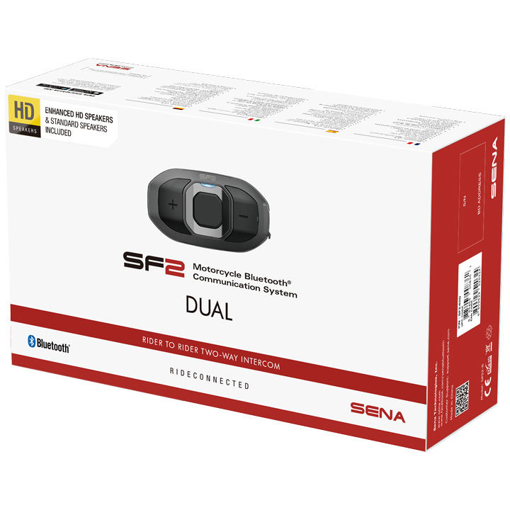Kit d'interphone moto Bluetooth Sena SF2-03D double haut-parleur HD