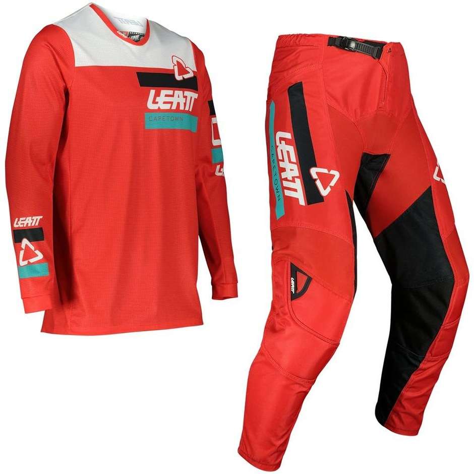 Kit Jersey + Pants Cross Enduro Leatt Child RIDE 3.5 CAPETOWN Red