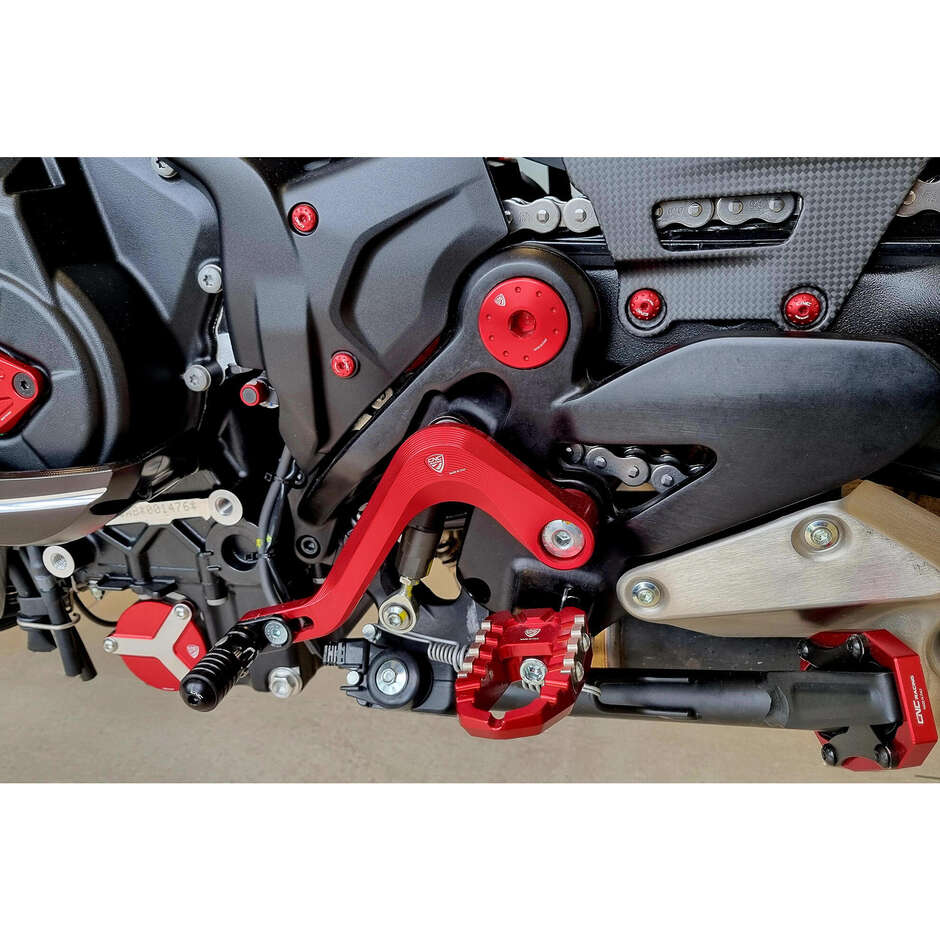 Kit leve cambio freno posteriore PEC04 Ducati Diavel V4 CNC Racing Rosso