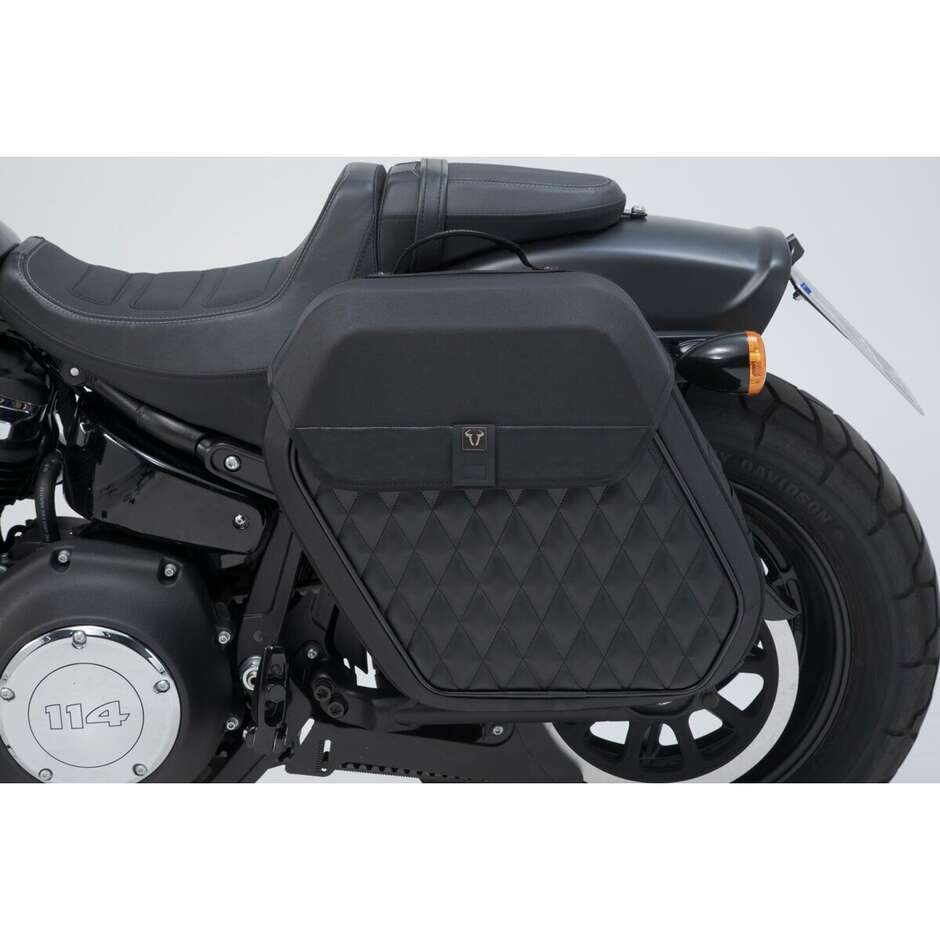 Kit sacoches latérales Legend Gear LH2 + cadre SLH Sw-Motech BC.HTA.18.682.20300 Spécifique pour HARLEY DAVIDSON Softail Fat Bob (17-25)