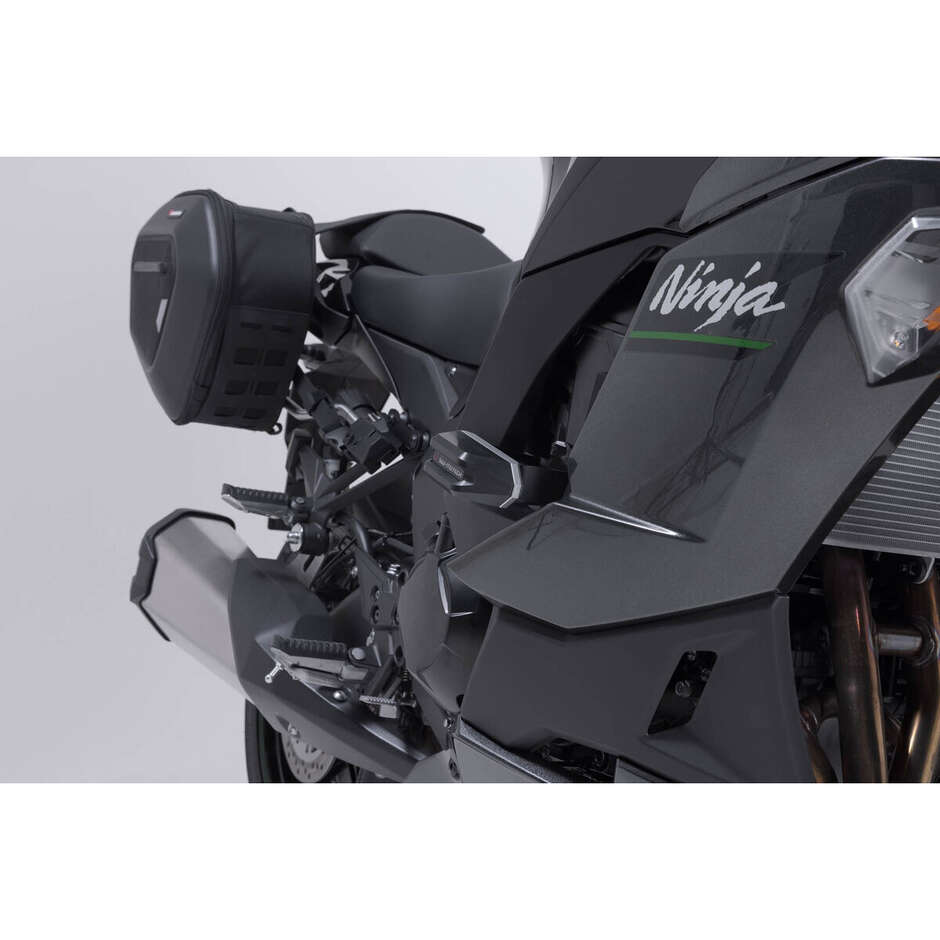 Kit Tamponi Di Protezione Per Telaio Nero / Argento Sw-Motech STP.08.590.11602/B Per Kawasaki Ninja 1000SX, 1100 SX/SE