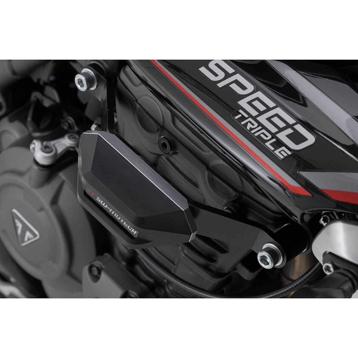 RD Moto Tamponi Paratelaio In POM-C Con Kit Montaggio Per Triumph Speed Triple 1050 (2005-2010) - Protezione Caduta Diametro 50mm
