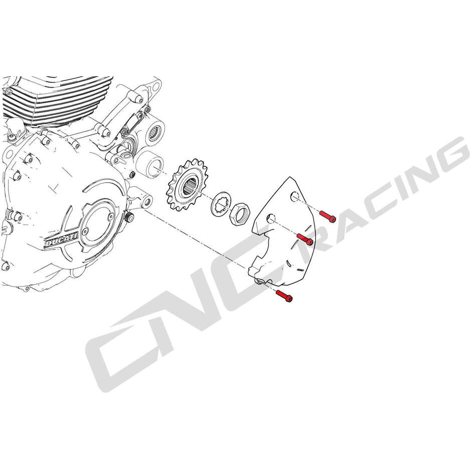 Kit viti KV384 cover pignone M6x16 (3 pz) - Titanio CNC Racing Titanio