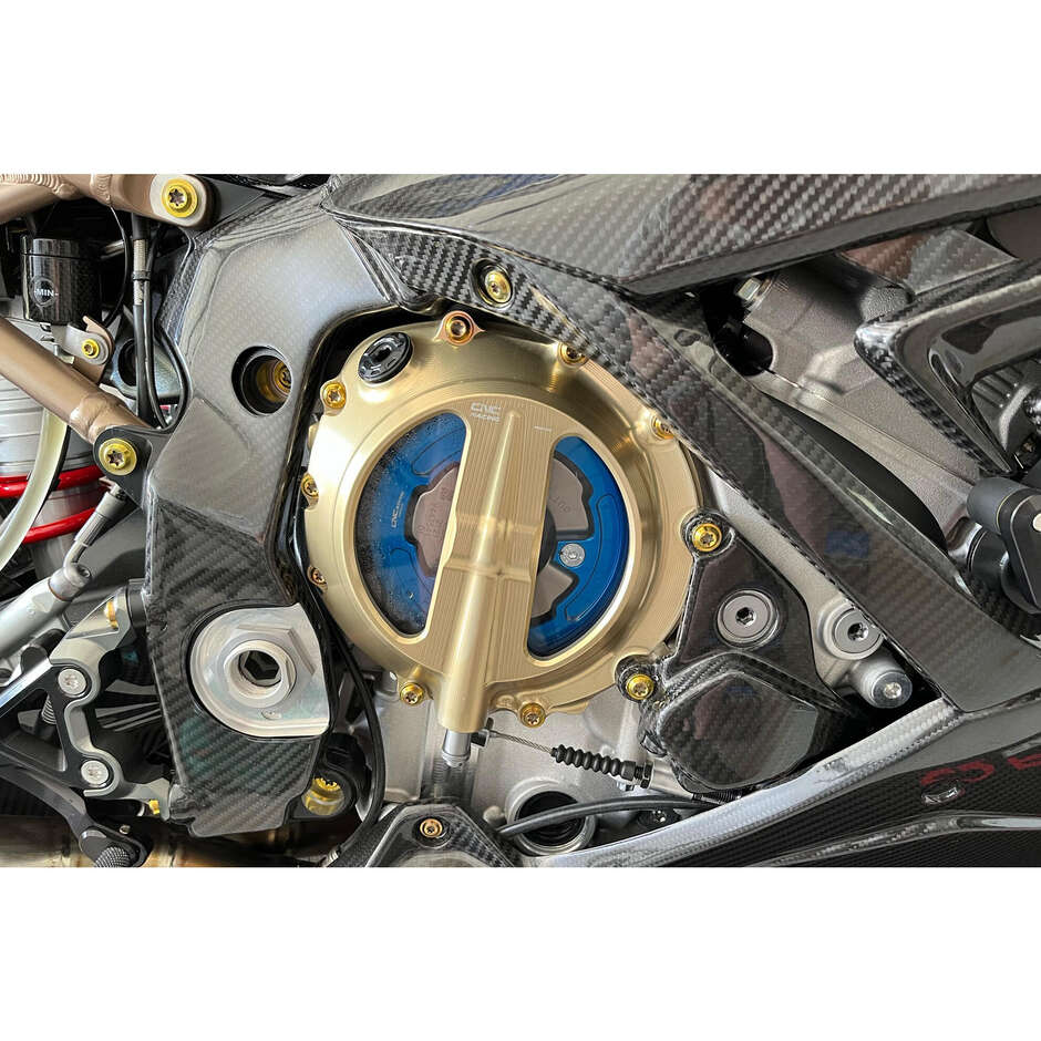Klarer Kupplungsdeckel BMW CA801 Wire Control CNC Racing Bronze
