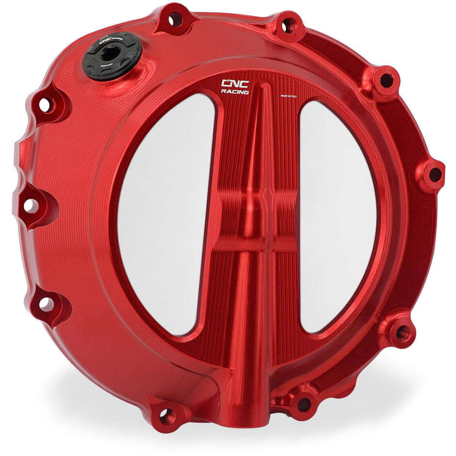 Klarer Kupplungsdeckel BMW CA801 Wire Control CNC Racing Rot