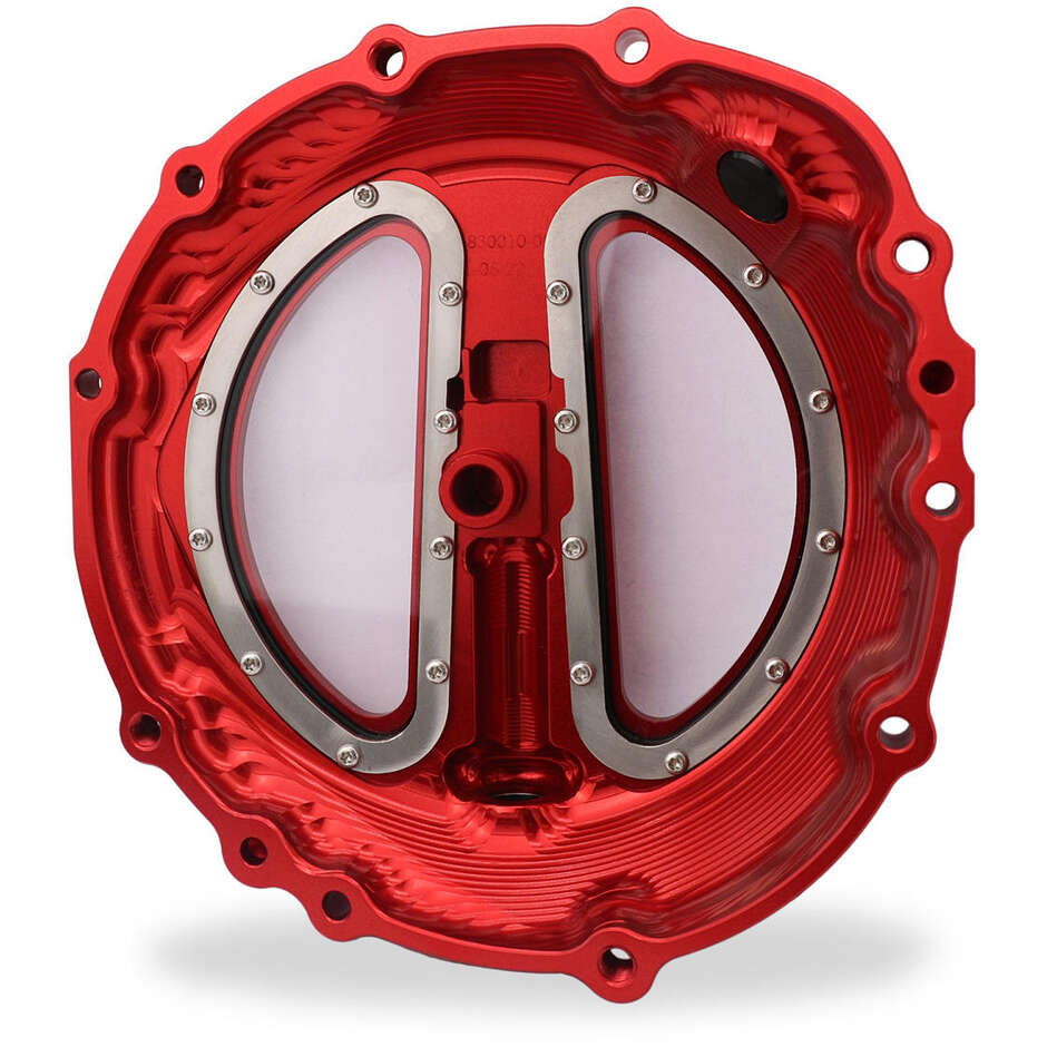 Klarer Kupplungsdeckel BMW CA801 Wire Control CNC Racing Rot