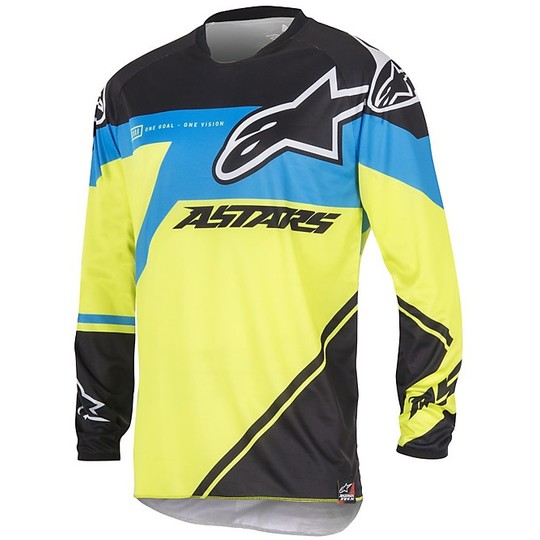 Knitted Moto Cross Enduro Alpinestars Racer Supermatic Jeresey 2016 Black Blui Fluorescent Yellow
