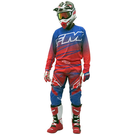 Knitted Moto Cross Enduro Racing X24 FM Power Red Blue