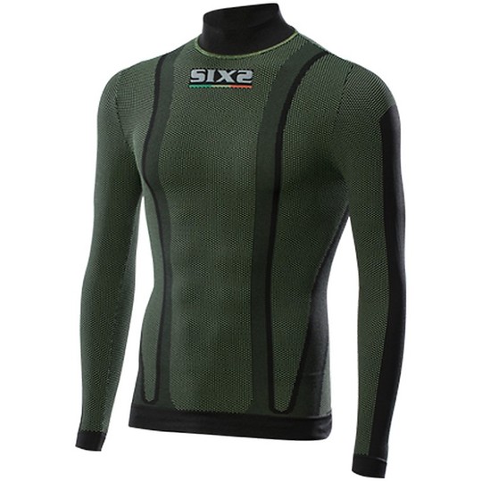 Knitted Underwear Technical Sixs turtleneck Long Sleeve Carbon Dark Green