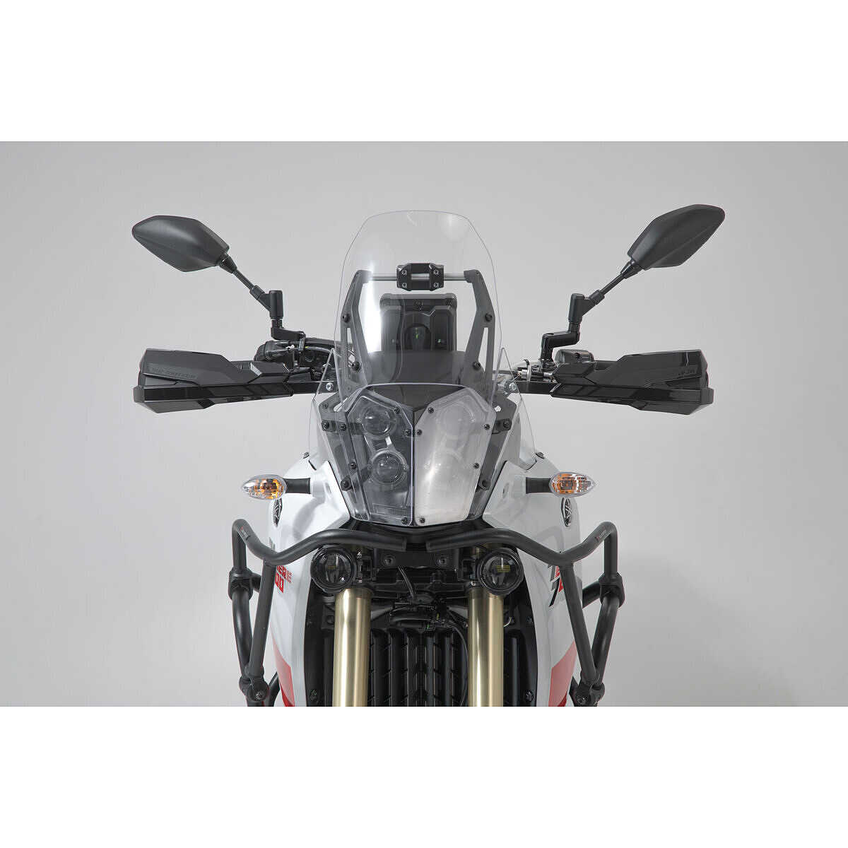 SW Motech Jet Hand Guards For Motorcycles - White, With Mounting Kit, For Tapered Handlebars