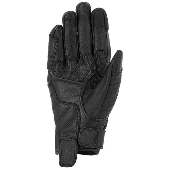 Kundenspezifische Motorrad-Handschuhe Leder Perforierte Überlappung gibt McKeen Blacks