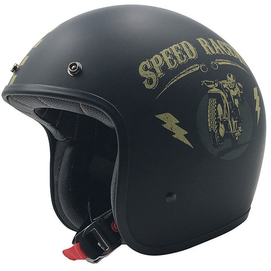 Kundenspezifische Motorrad-Sturzhelm Jet AFX FX-76 Speed ​​Racer Matt Black Gold