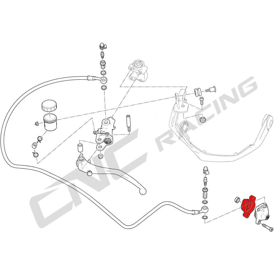 Kupplungsaktuatorbasis AFA02 Ducati CNC Racing Rot