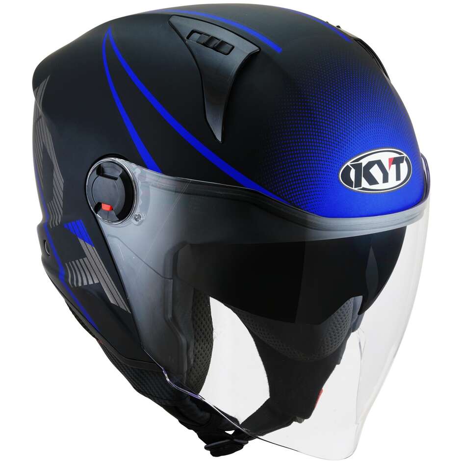 KYT D-CITY COLORFUL Jet Motorcycle Helmet Matt Blue
