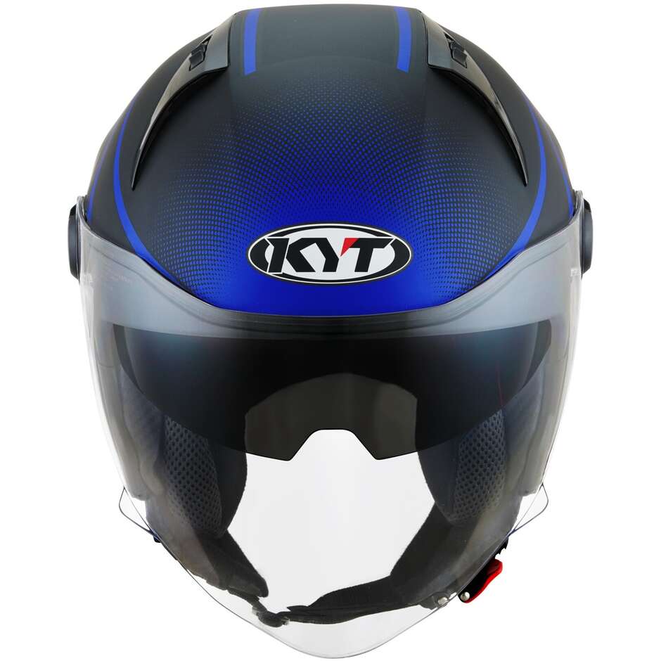 KYT D-CITY COLORFUL Jet Motorcycle Helmet Matt Blue