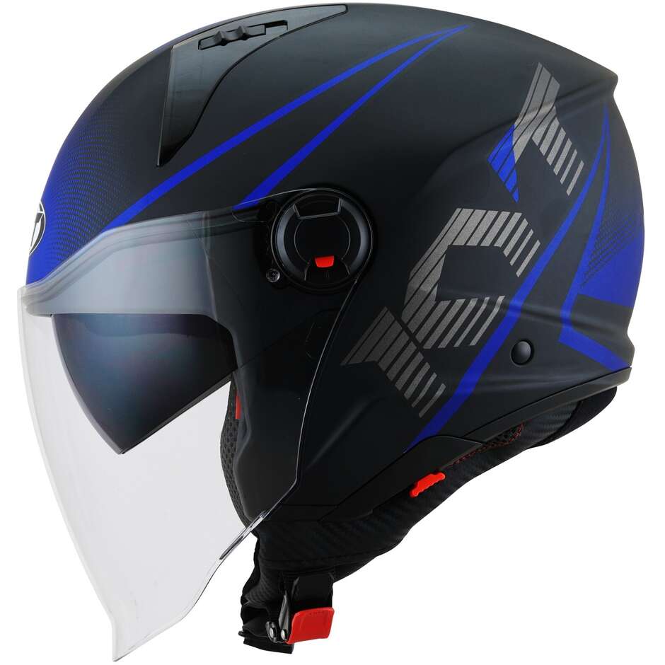 KYT D-CITY COLORFUL Jet Motorcycle Helmet Matt Blue