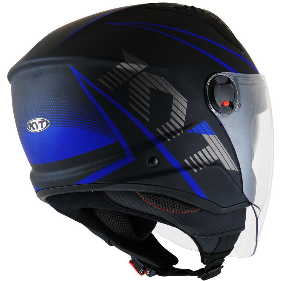 KYT D-CITY COLORFUL Jet Motorcycle Helmet Matt Blue