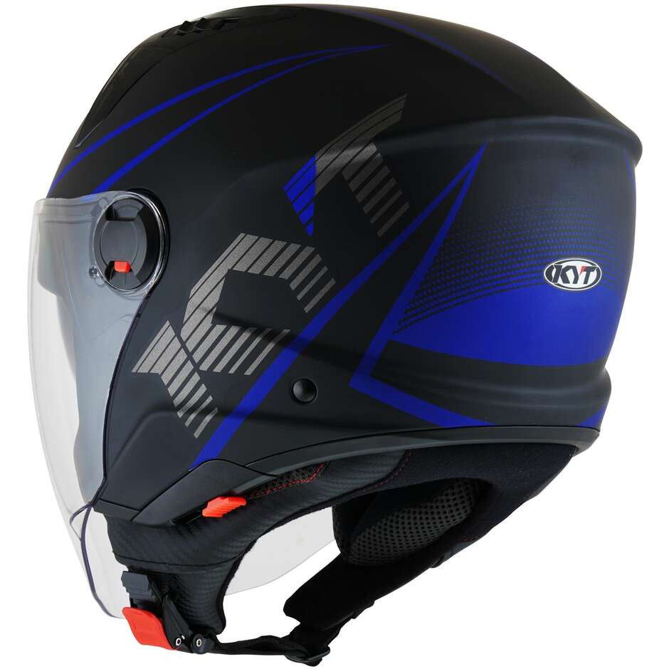 KYT D-CITY COLORFUL Jet Motorcycle Helmet Matt Blue